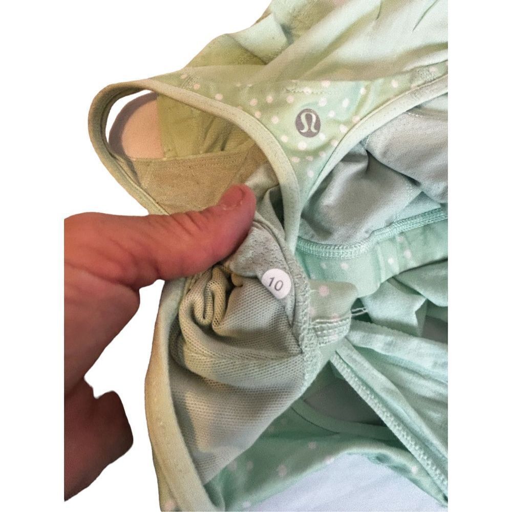 Lululemon practice freely mint green polka dot tank duo size 10 - Picture 10 of 12